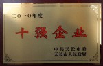 2010年度天長市十強(qiáng)企業(yè)(牌匾)